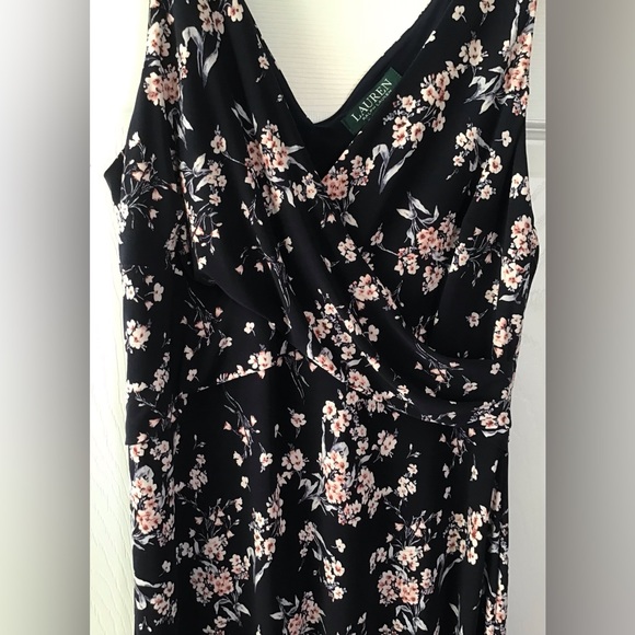 Ralph Lauren Navy Floral Jersey Maxi Dress Size 12 - Picture 5 of 10